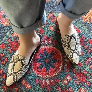 Loft snakeskin mules 9